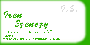 iren szenczy business card